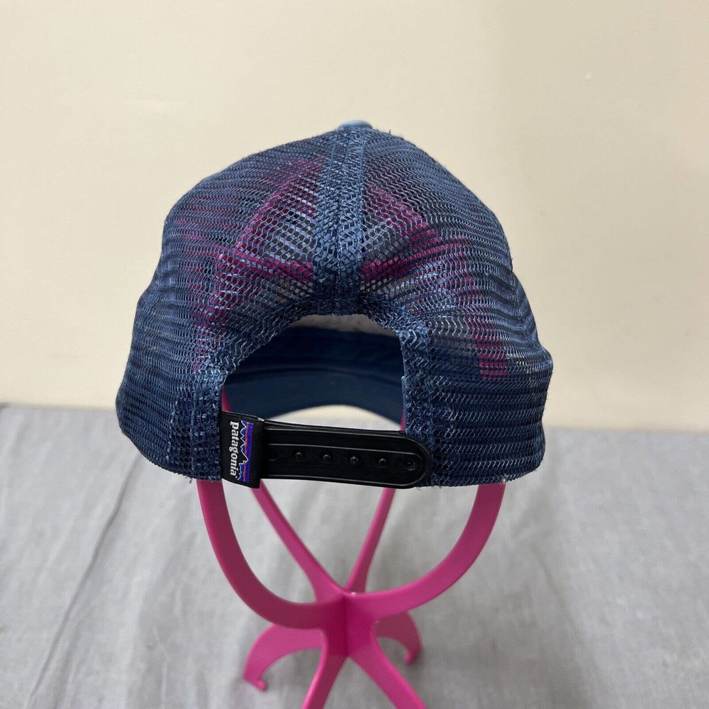 Patagonia Trucker Hat Snapback Adjustable Navy Blue Mesh Cap Box Logo FS Charity - Picture 4 of 8